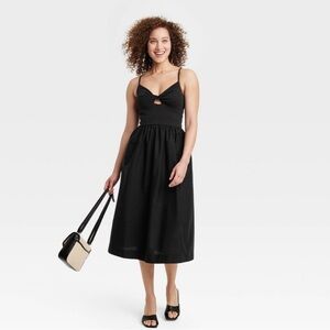 NWT A New Day Plus Size Black Cotton Sun Dress